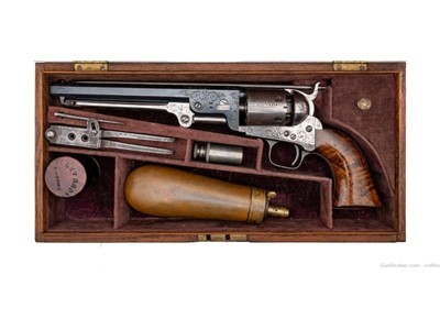 Factory Engraved Cased London Colt 1851 Navy Revolver (AC496)