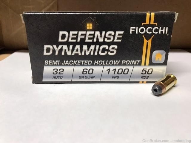 Fiocchi 32APHP 32 Auto 60gr JHP 500 Rounds-img-0