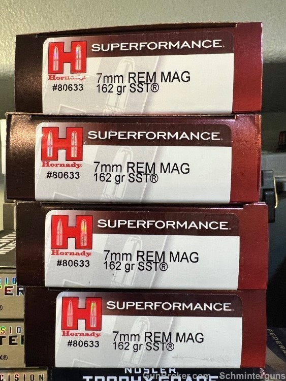 2  boxes of  HORNADY SUPERFORMANCE 7mm Rem Mag 162 grain SST new -img-0