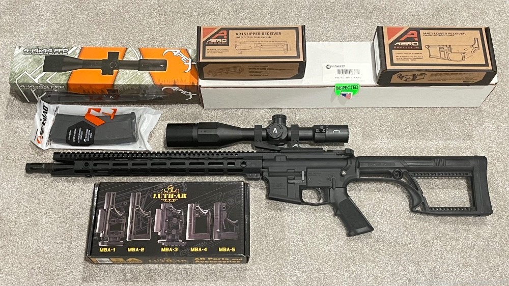 Aero Precision 18” rifle long range atibal scope, California compliant -img-0
