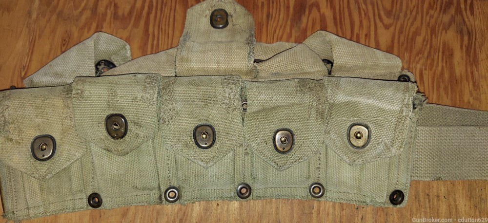 USGI WWII cartridge belt - Springfield type with extra straps-img-2