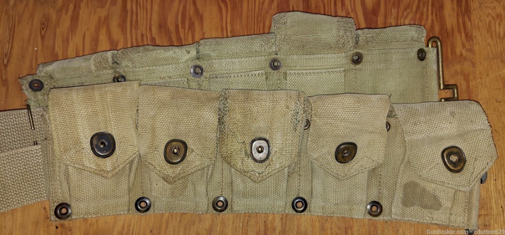 USGI WWII cartridge belt - Springfield type with extra straps-img-0