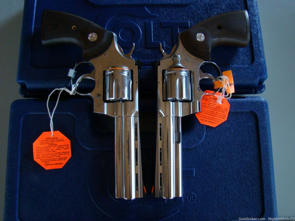 Pair of Colt Python .357 MAG Revolvers 5" SS Snake 357 Magnum Consec #'s !-img-9