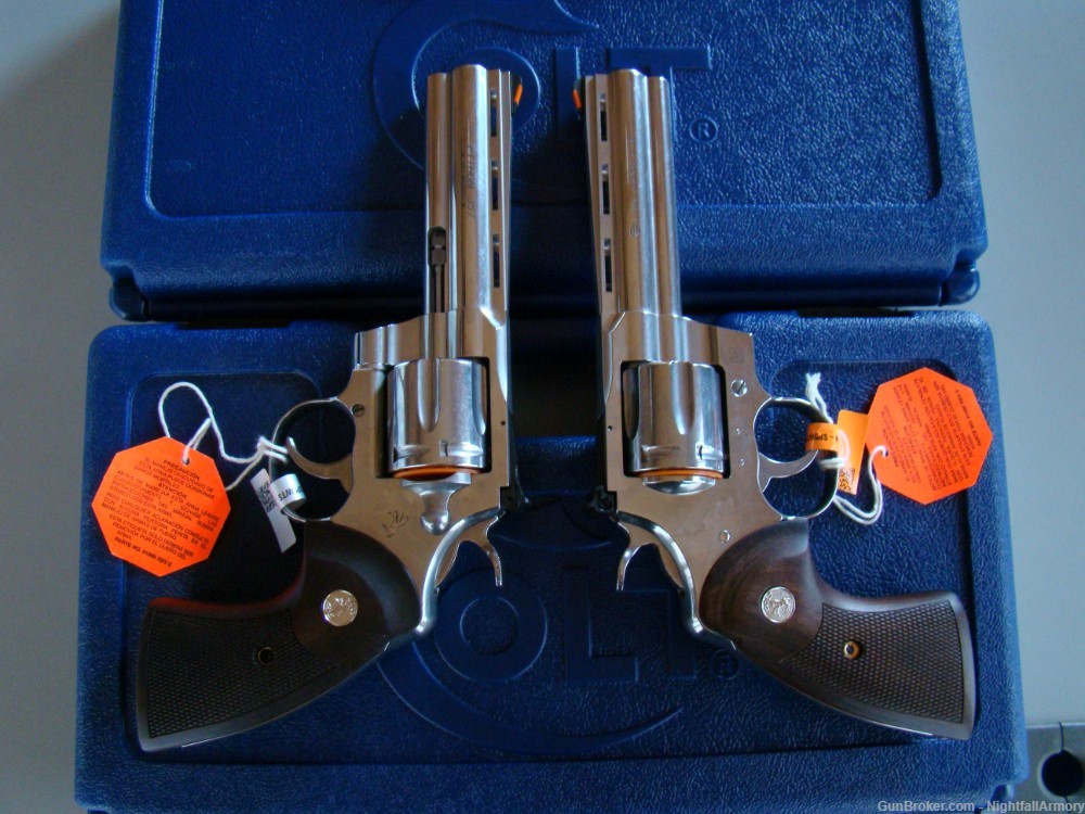 Pair of Colt Python .357 MAG Revolvers 5" SS Snake 357 Magnum Consec #'s !-img-8