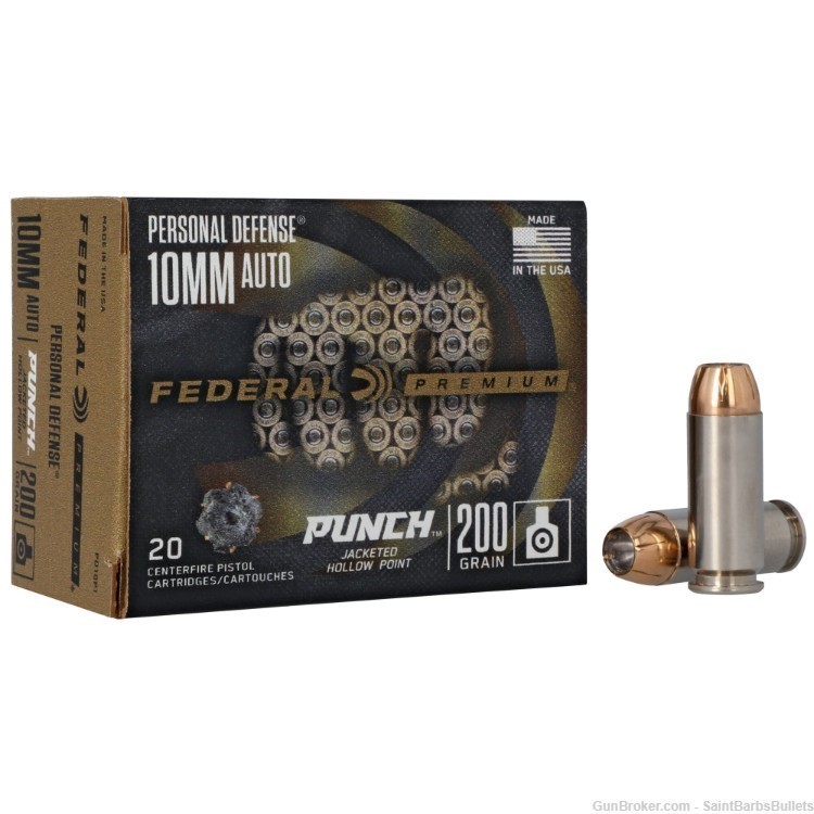 Federal Personal Defense Punch 10mm 200 Grain JHP - 20 Rounds-img-0