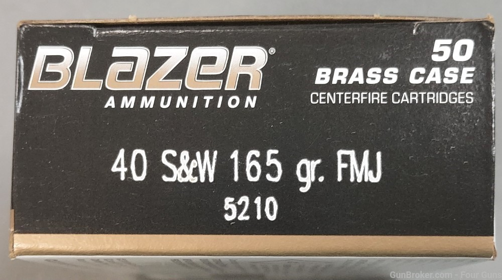 CCi Blazer Brass 40S&W 165GR Centerfire FMJ Ammo (5210)-img-1