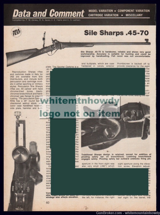 1979 SUKAS SHARPS .45-70 Rifle 1 and 1/2 page Evaluation Article-img-0