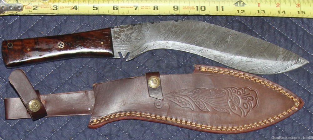 CUSTOM HANDMADE DAMASCUS STEEL HUNTING KNIFE 15.5 inch-img-0