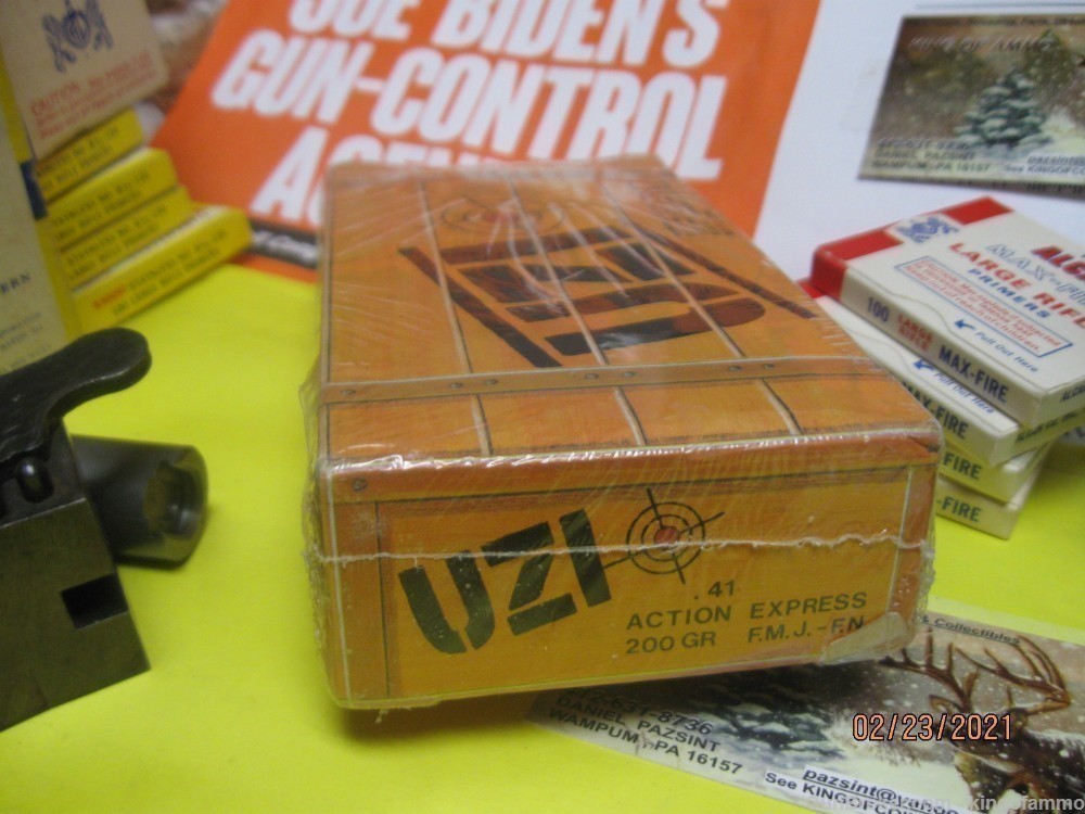 Rare Scarce 41 ACTION EXPRESS 50 rds UZI .41 AE Ammo 200gr FMJ, brass avail-img-1