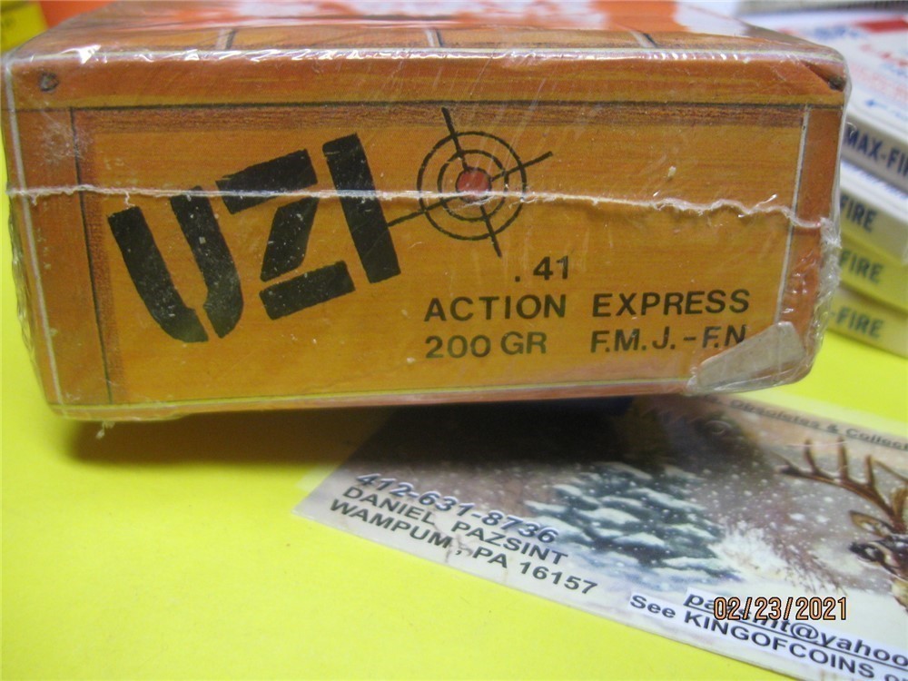Rare Scarce 41 ACTION EXPRESS 50 rds UZI .41 AE Ammo 200gr FMJ, brass avail-img-0