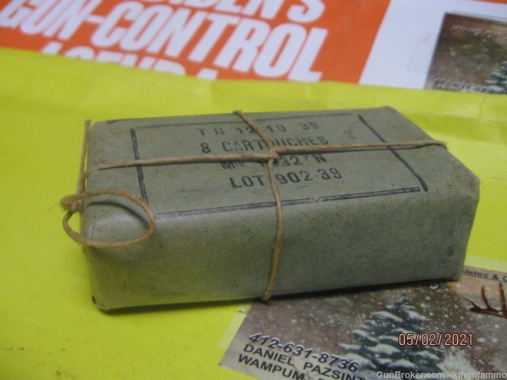 French 8mm Lebel 8rd 1932 Balle Sealed PACK FMJ UNOPENED pre-WWII Ammo-img-3