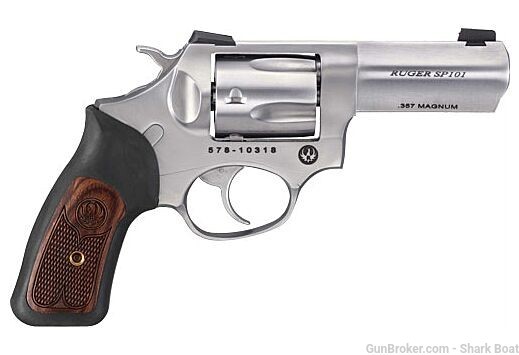 RUGER SP101 .357 MAGNUM 3" FS SS RUBBER/WOOD WILEY CLAPP0-img-0
