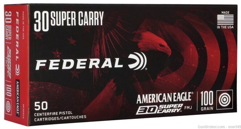 Federal American Eagle 30 SUPER CARRY 100 gr FMJ 50 Rd Box AE30SCA FRESH -img-2