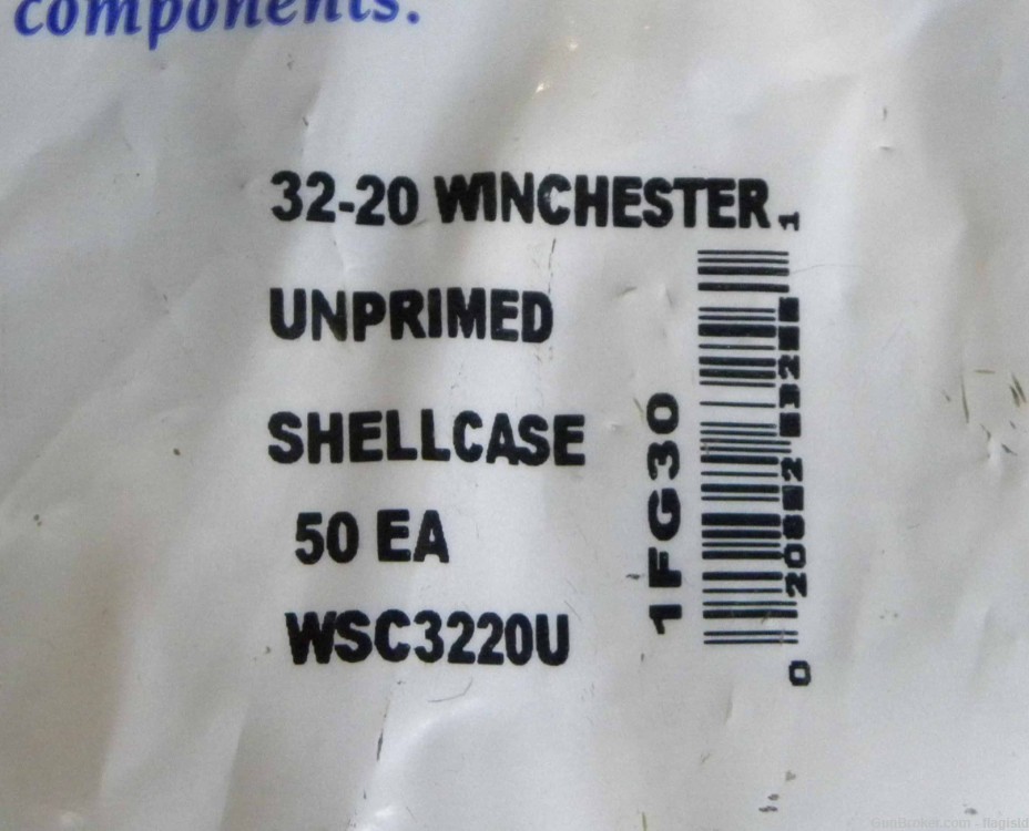New 50 Rd Bag of Winchester Brand Unprimed 32-20 Win Brass-img-1