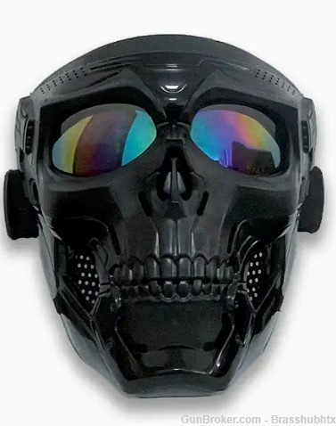 SKULL MASK, TACTICAL FULL-FACE PROTECTION- WINDPROOF GOGGLES- COLOR LENSES-img-0