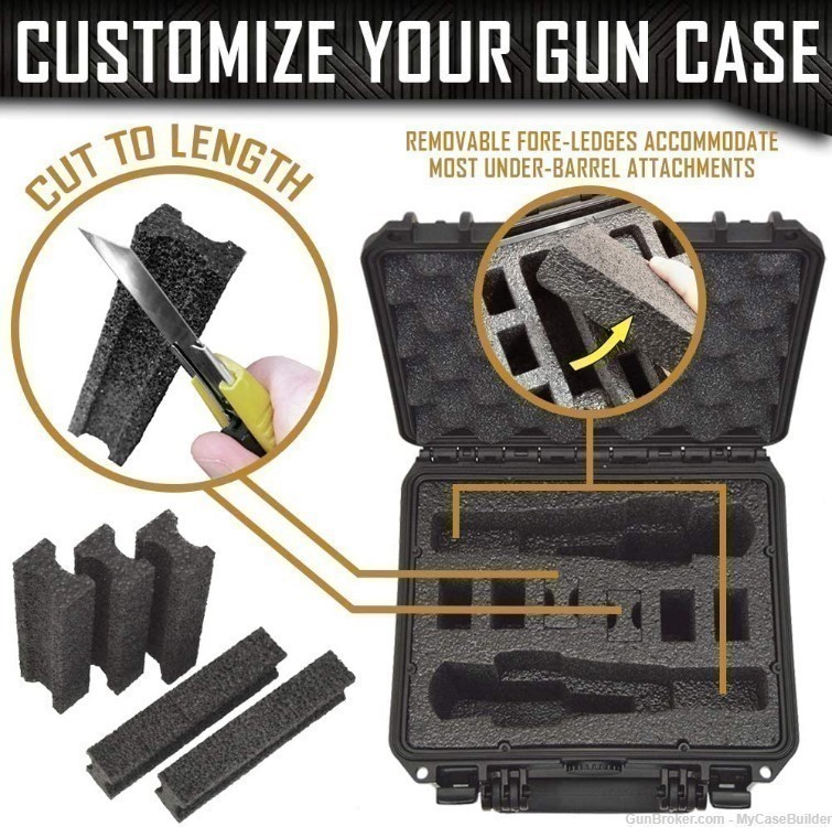 2 Pistol 6 Magazine DORO Heavy Duty Gun Case w/ Black Foam-img-3
