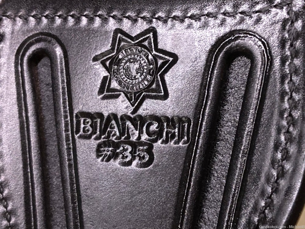 Bianchi 35P Handcuff Case - Black Basketweave Leather, Nickel, Unused-img-6