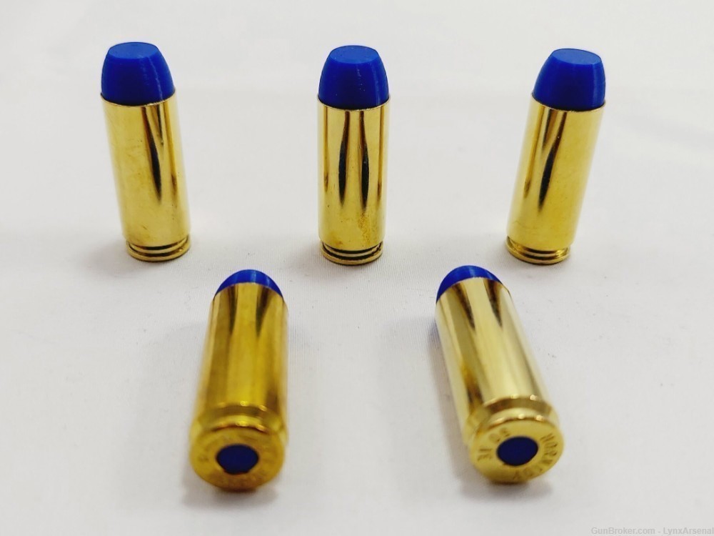 50 AE Brass Snap caps / Dummy Training Rounds - Set of 5 - Blue-img-0