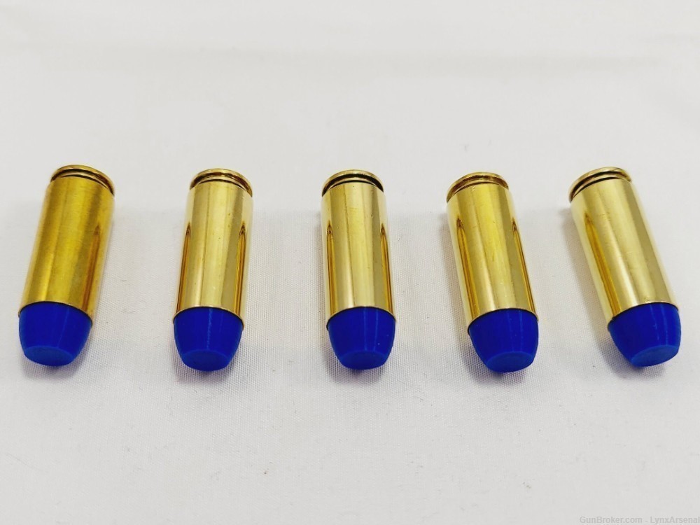 50 AE Brass Snap caps / Dummy Training Rounds - Set of 5 - Blue-img-4