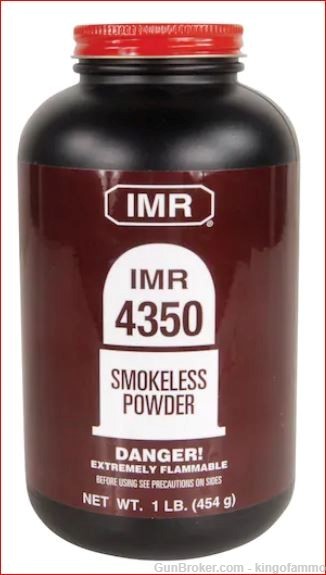 1 Lb IMR 4350 Can Powder 60 pc 300 WM like-New Free Bx Brass more available-img-0