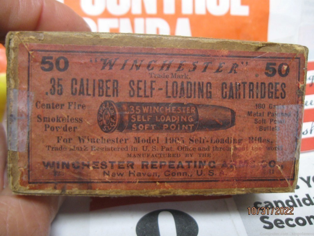 RARE Now 35 WIN Self Loading Box of Winchester 35 SL 180 gr AMMO-img-2