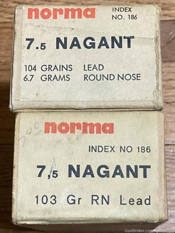 7.5 Nagant Norma 103 gr 104 gr Lead RN Revolver Ammo 100 Rds 186-img-1