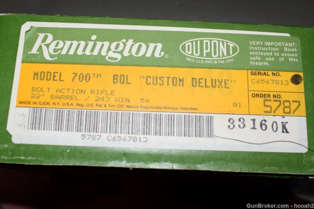 Wonderful Remington 700 BDL Custom Deluxe 243 Win W Box Hang Tag 1990-img-49