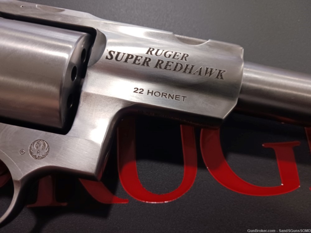 RUGER SUPER REDHAWK 22 HORNET 9.5" STAINLESS DOUBLE ACTION REVOLVER NEW-img-3