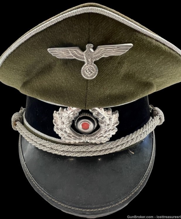 Repro WWII German Military Visor Cap WW2 WWII Uniform Wool Hat -img-15