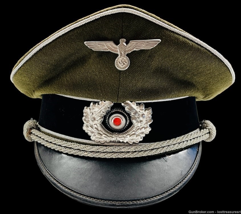 Repro WWII German Military Visor Cap WW2 WWII Uniform Wool Hat -img-7