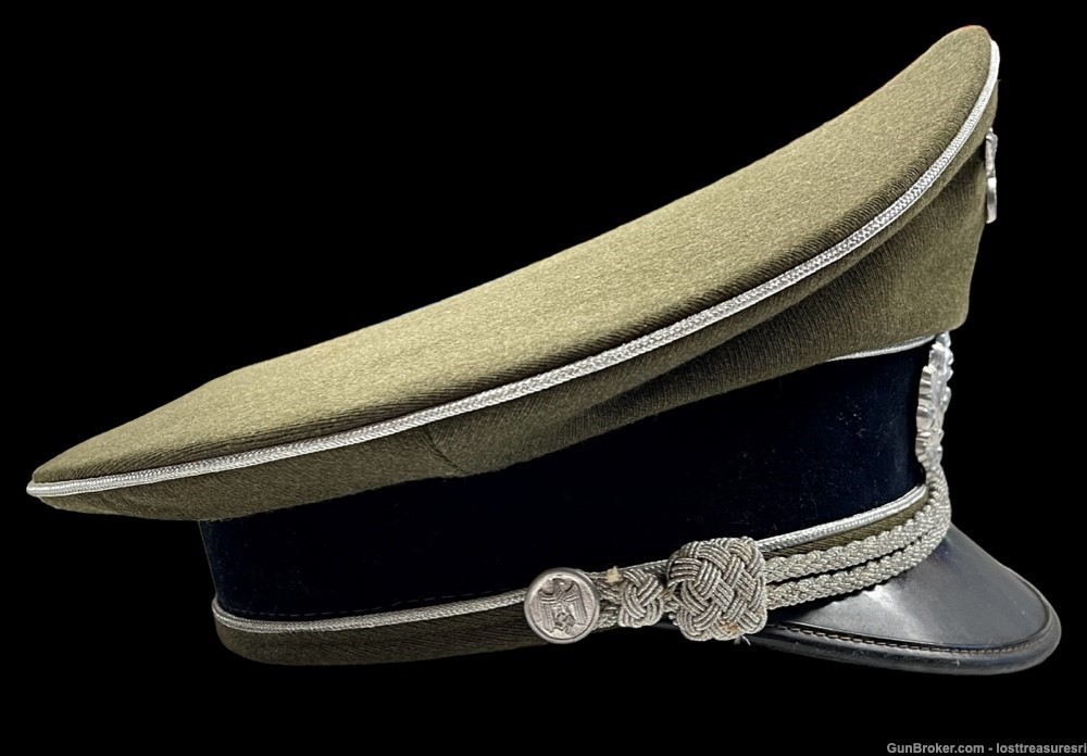 Repro WWII German Military Visor Cap WW2 WWII Uniform Wool Hat -img-32