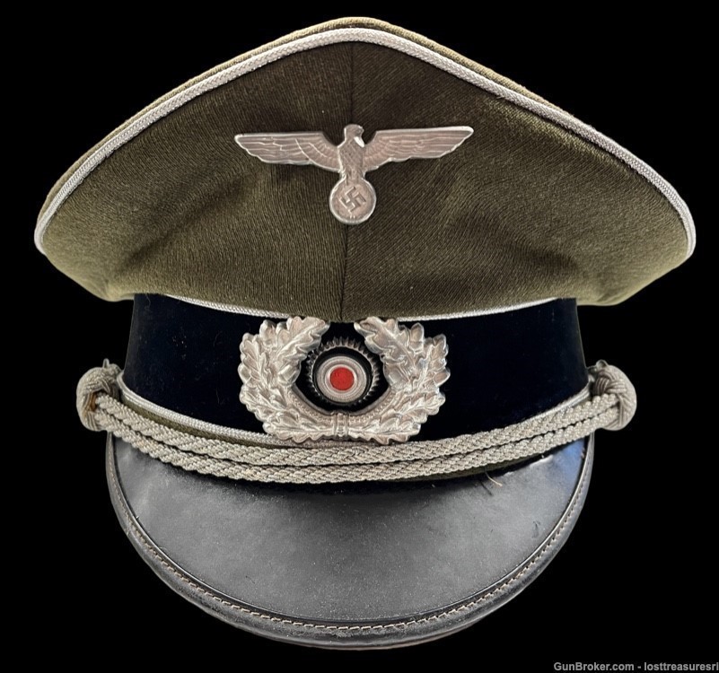 Repro WWII German Military Visor Cap WW2 WWII Uniform Wool Hat -img-10