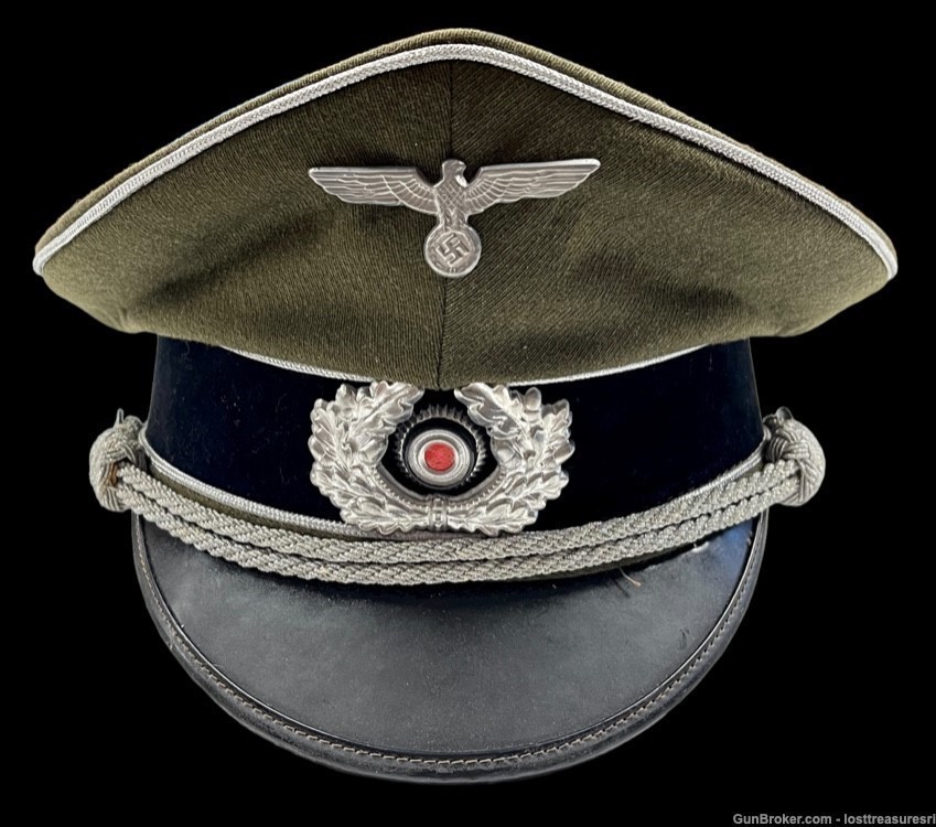 Repro WWII German Military Visor Cap WW2 WWII Uniform Wool Hat -img-0