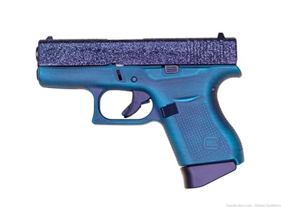 Custom Glock 43 Aztec Distressed 9mm 3.4" 6+1 G43 Twilight Glitter Gun