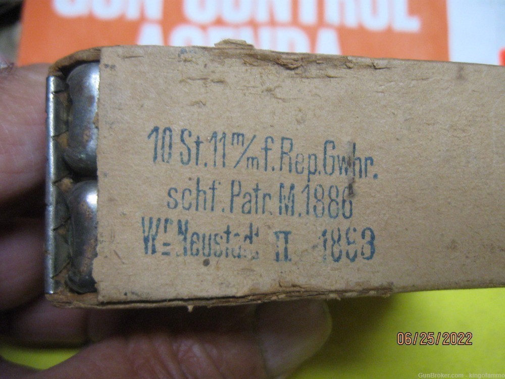 Scarce 10 rd original pack 11.15x58mm Austrian Werndl M1877 Mannicher 1886 -img-1