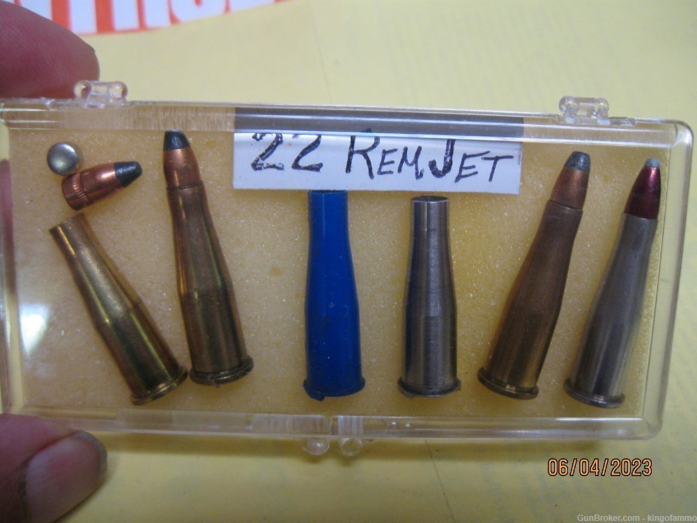 Unique Rare 8 pc Full Display Set of 22 Rem Jet Centerfire Magnum Cartridge-img-0
