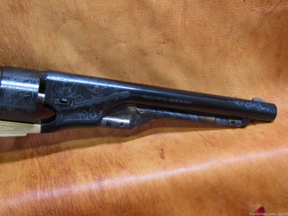 New F Lli Pietta 1860 Army Brass 44 BP Engraved 8" BBL Revolver-img-4