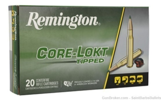 Remington .30-06 Springfield 165 Grain Core Lokt Tipped - 20 Rounds-img-1