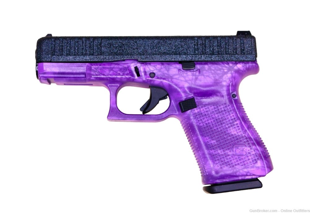 Custom Glock 44 Shattered Purple 22LR 4" 10+1 G44 Black Glitter Gun-img-0