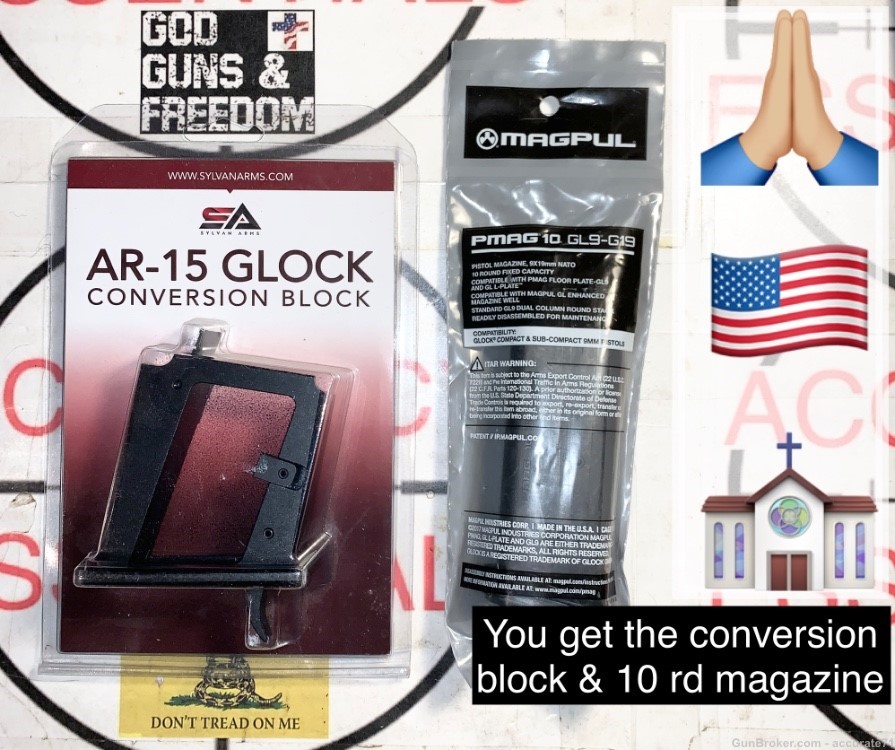 Sylvan Arms AR15 to 9mm Glock Conversion Magwell Block NEW With Magazine -img-3