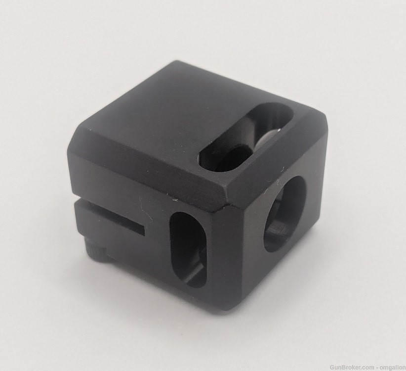 Muzzle Brake .40 cal/10mm 9/16-24 conceal carry compensator black anodized-img-0