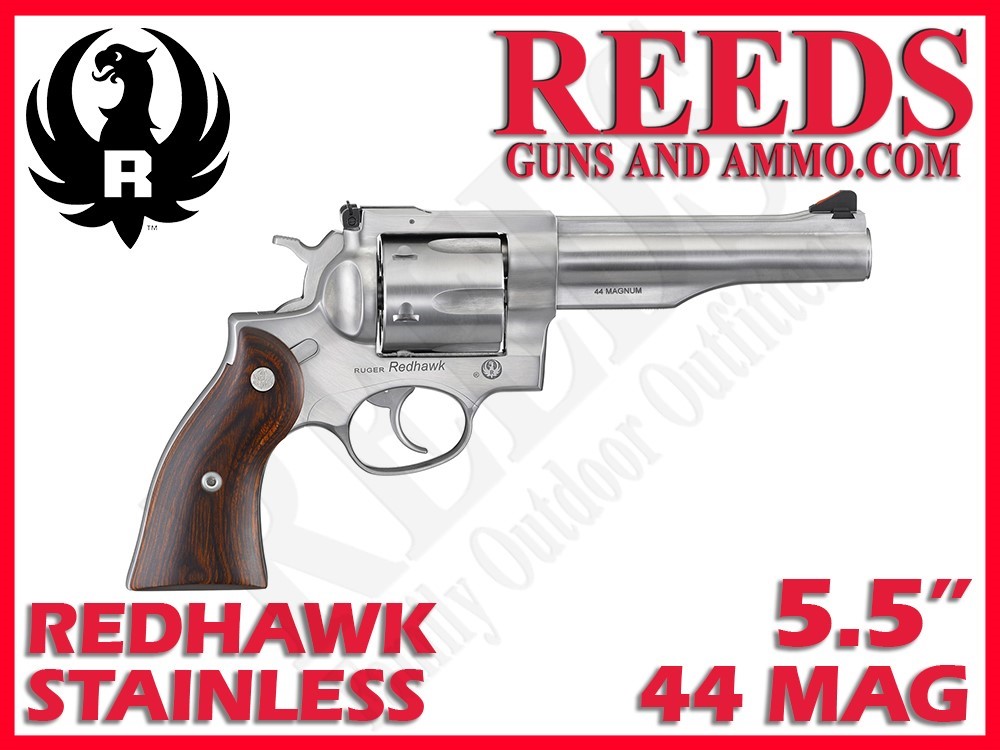 Ruger Redhawk Stainless Hardwood 44 Rem Mag 5.5in 6 Shot 05043-img-0