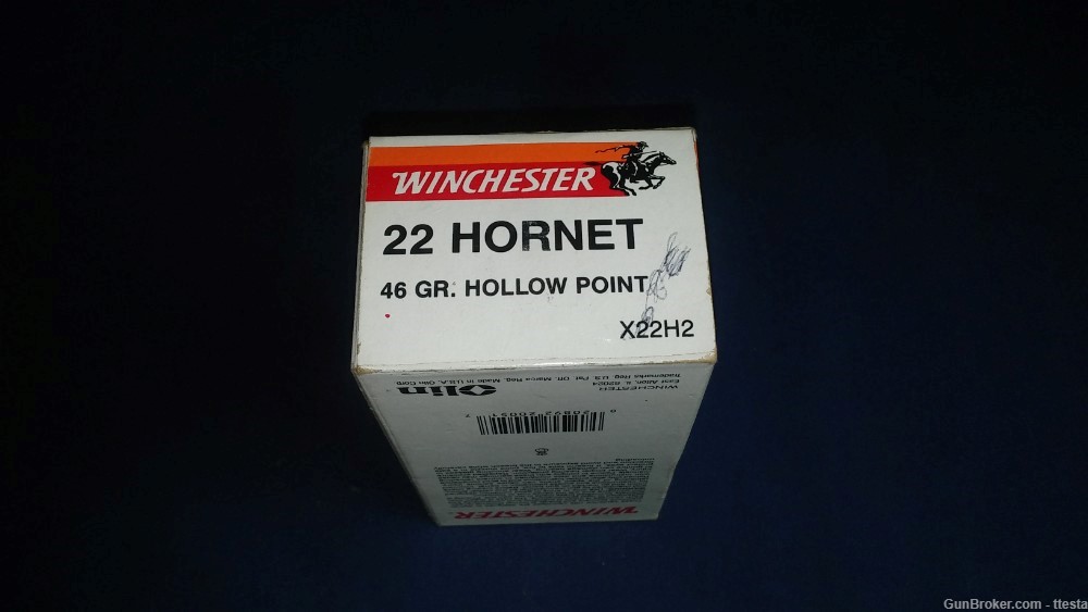 1 Box, 50 Rounds of Winchester Super-X 22 Hornet 46 Grain Hollow Point-img-5