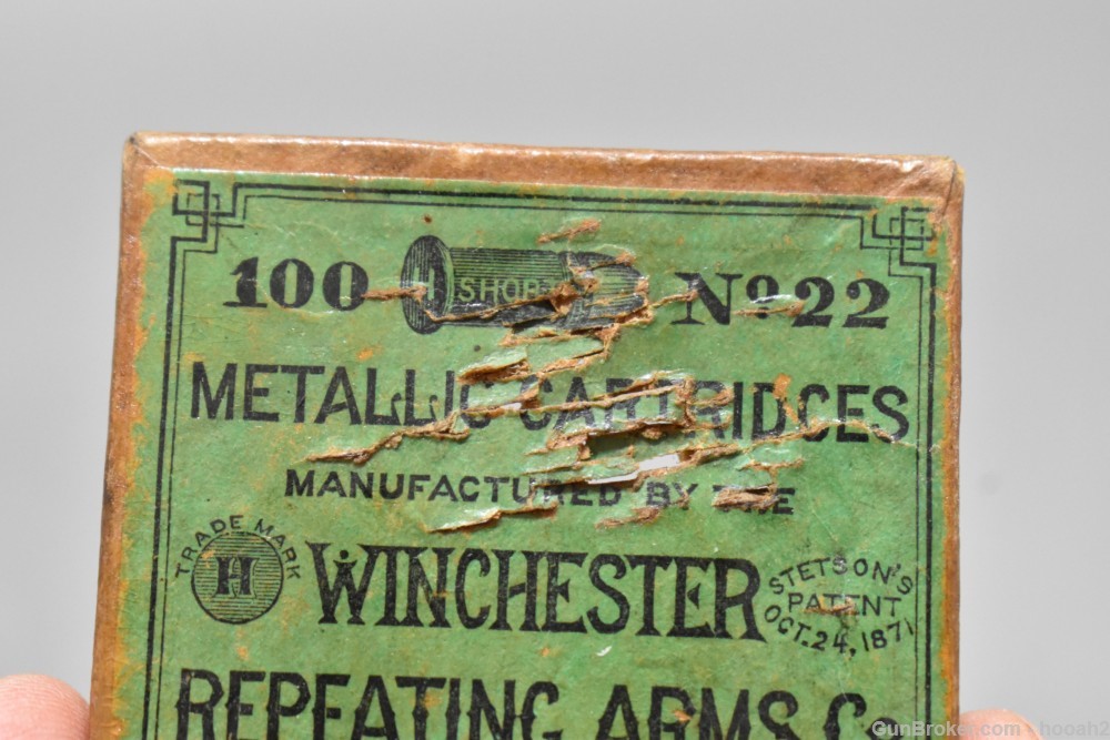 Rare Early 2 Pc Winchester Box 100 Rds 22 Short Target READ-img-10