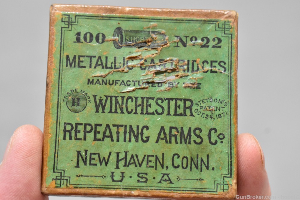 Rare Early 2 Pc Winchester Box 100 Rds 22 Short Target READ-img-9