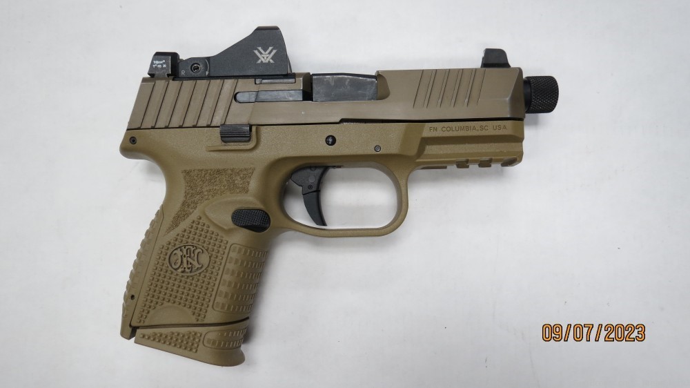 FN 509 Compact Tactical FDE 9mm pistol with Vortex Viper red dot 10rd mag-img-0