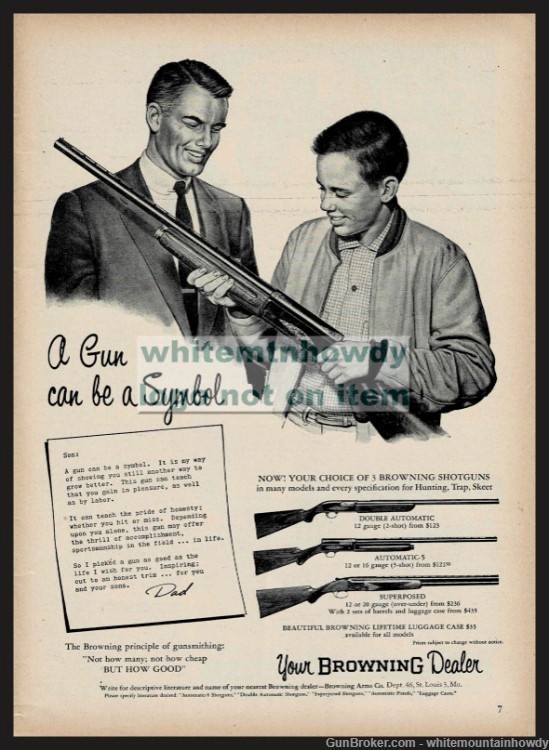1955 BROWNING Double Automatic, Auto 5, Superposed Shotgun AD-img-0