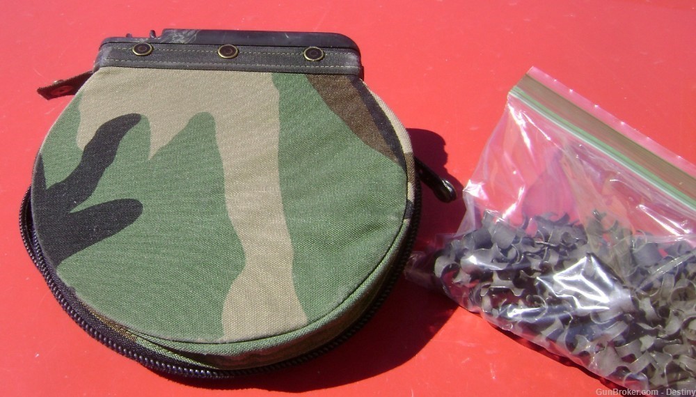M249 Soft Ammo Pouch 200 Round Woodland Green Pattern with 100 links-img-0