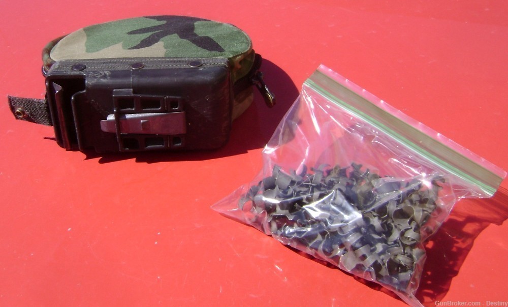 M249 Soft Ammo Pouch 200 Round Woodland Green Pattern with 100 links-img-4