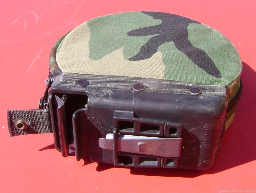 M249 Soft Ammo Pouch 200 Round Woodland Green Pattern with 100 links-img-2